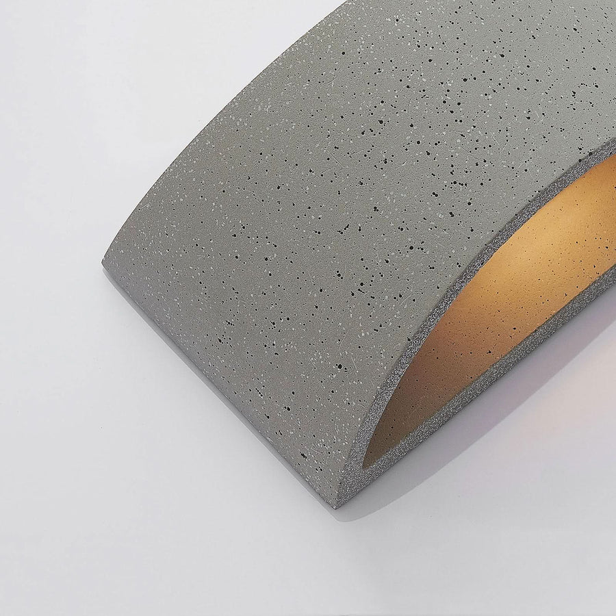 Applique murale Edvin en béton, gris, hauteur 12 cm
