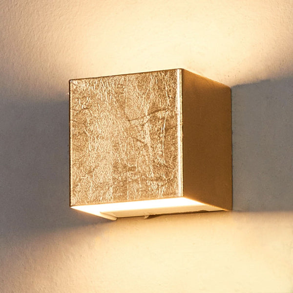 Applique murale LED Quentin en métal, doré, hauteur 9 cm, 3000 K, 5 W