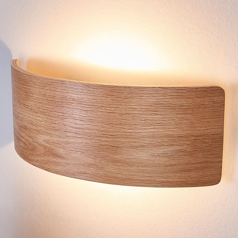 Applique murale LED en bois, marron foncé, hauteur 11,5 cm
