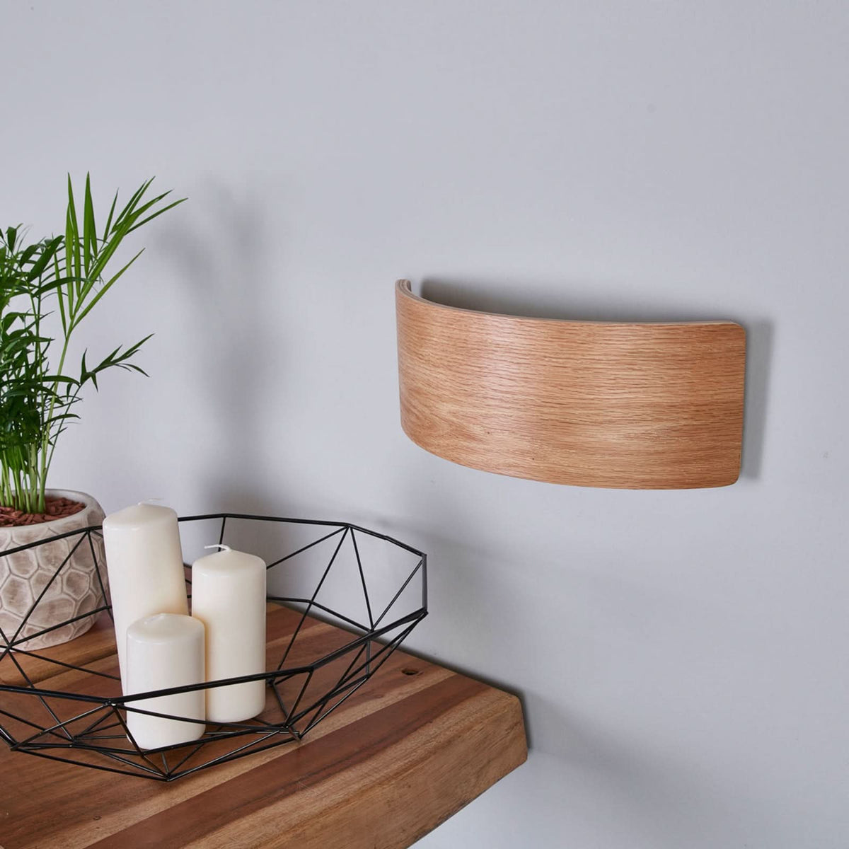 Applique murale LED en bois, marron foncé, hauteur 11,5 cm