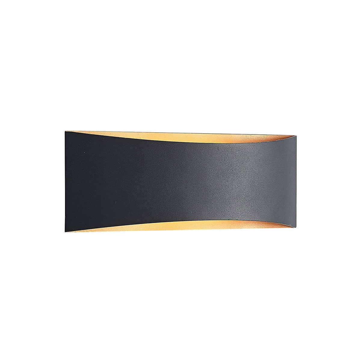 Applique murale LED Jelle en aluminium, noir et doré, hauteur 9 cm