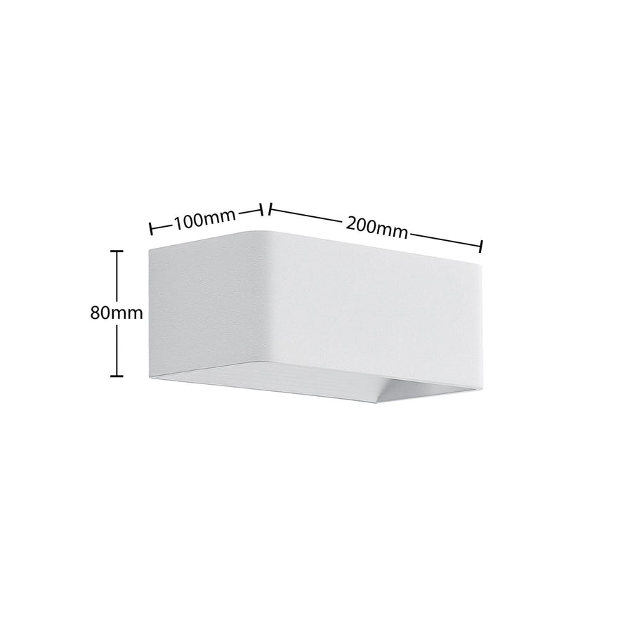 Applique murale LED Karam en aluminium, blanc, hauteur 8 cm, 3000 K, 5,5 W
