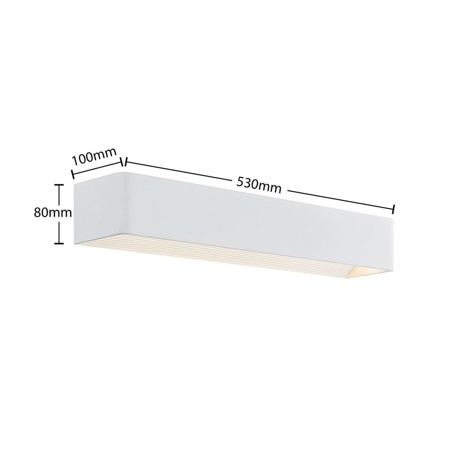 Applique murale LED Karam en aluminium, blanc, hauteur 8 cm, 3000 K, 13,7 W