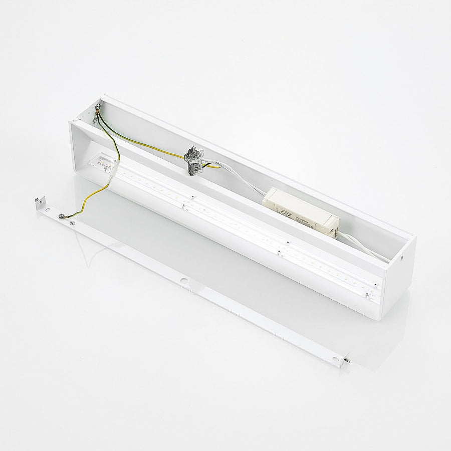 Applique murale LED Karam en aluminium, blanc, hauteur 8 cm, 3000 K, 13,7 W