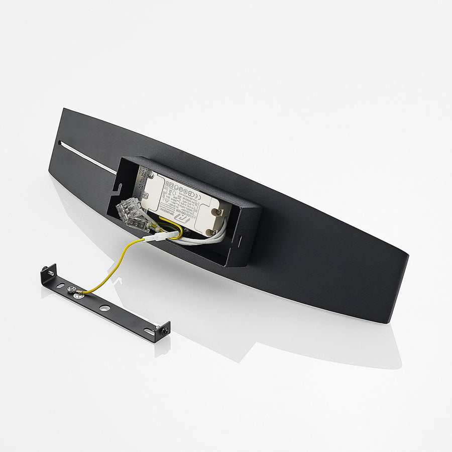 Applique murale LED Jelle en aluminium, noir et doré, hauteur 10 cm