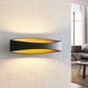 Applique murale LED Jelle en aluminium, noir et doré, hauteur 10 cm