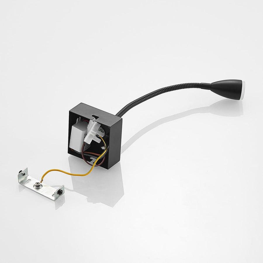 Applique murale LED Jolka en métal, noir mat, hauteur 15 cm