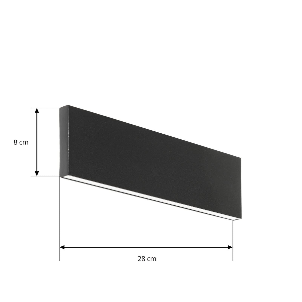 Applique murale LED Ignazia en acier, noir, hauteur 8 cm, 3000 K, 12 W