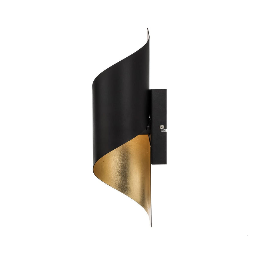 Applique murale Desirio en métal, noir et doré, hauteur 35 cm