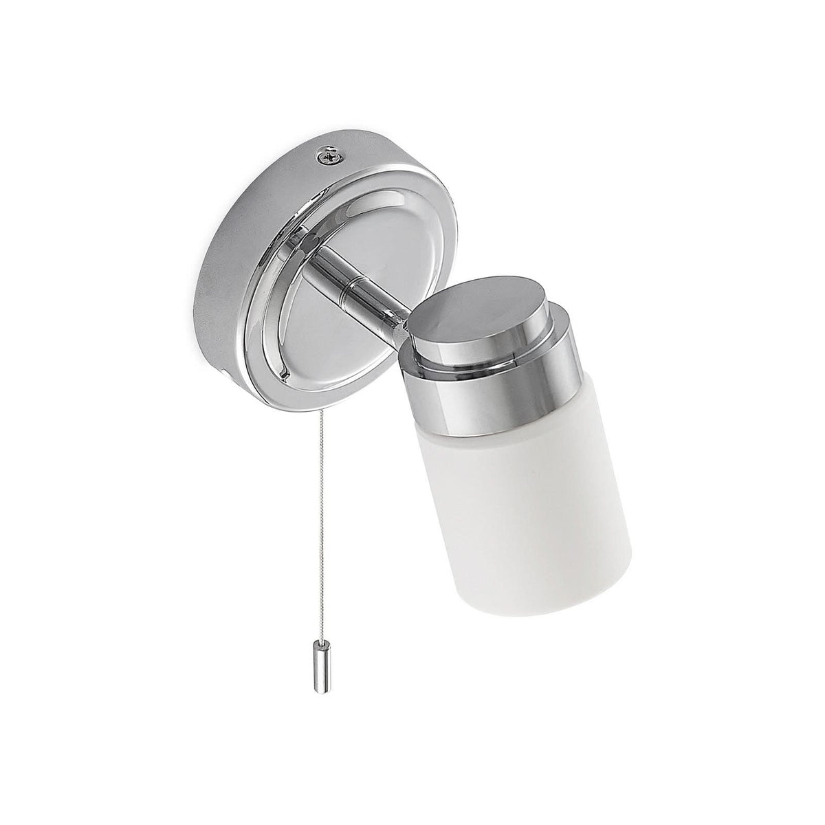 Applique murale Alimari en verre, chromé, hauteur 10,6 cm, IP44