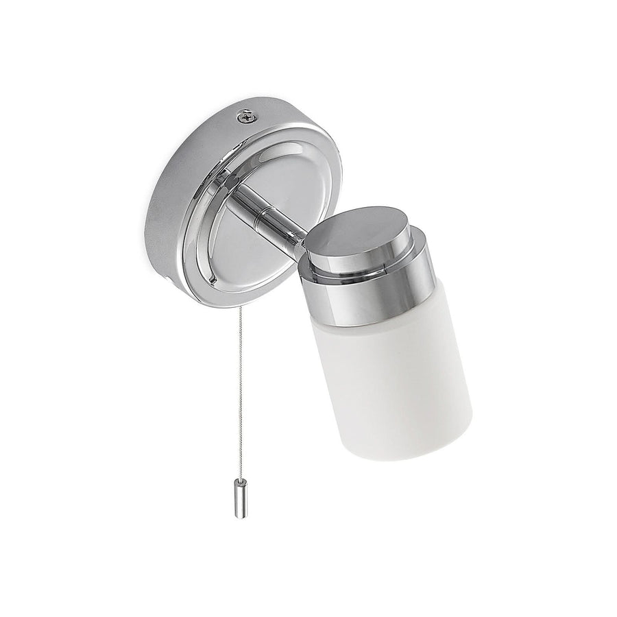 Applique murale Alimari en verre, chromé, hauteur 10,6 cm, IP44