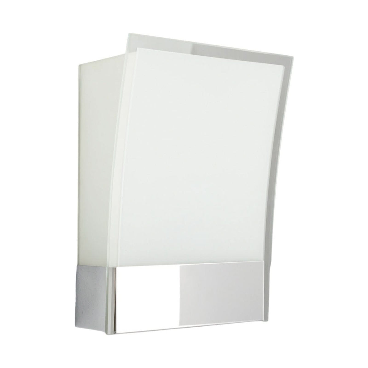 Applique murale Malthe en verre, blanc satiné et chromé, 2 lumières, hauteur 26,5 cm