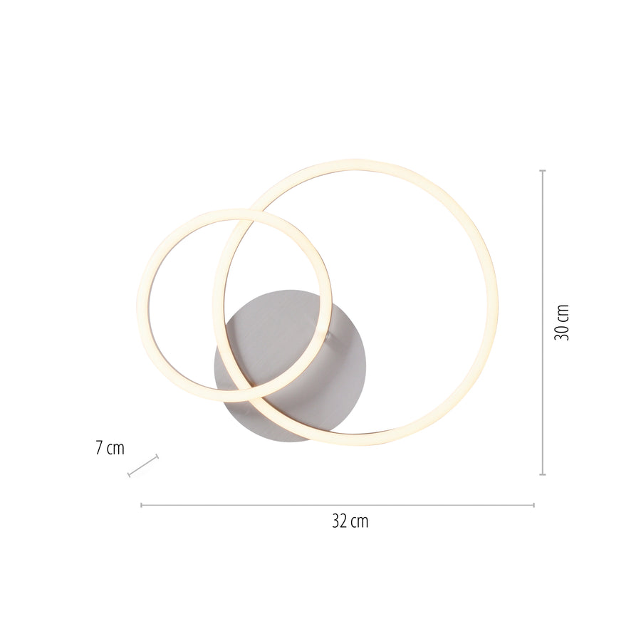 Plafonnier Ivanka acier, L 29 cm