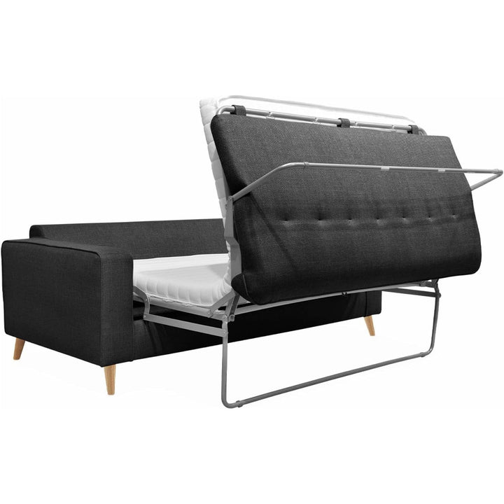 Alice'S Home - Canapé Lit 3 Places Anthracite Avec Matelas 12Cm D'Épaisseur. Fabriqué En France | Designix -     - https://designix.fr/