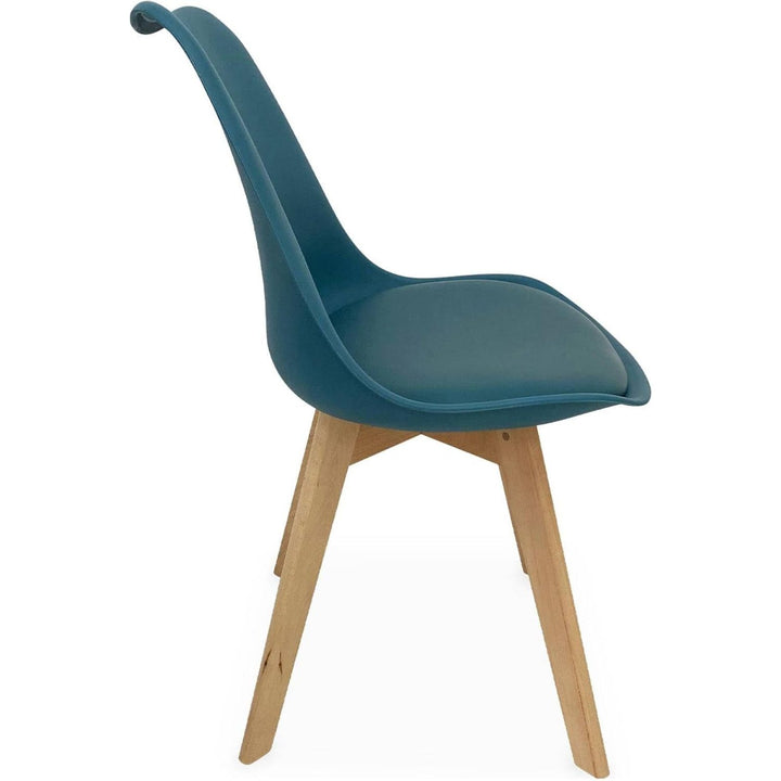 Alice'S Home - Lot De 4 Chaises Scandinaves. Pieds Bois De Hêtre. Chaises 1 Place. Bleu Canard | Designix - Amazon    - https://designix.fr/