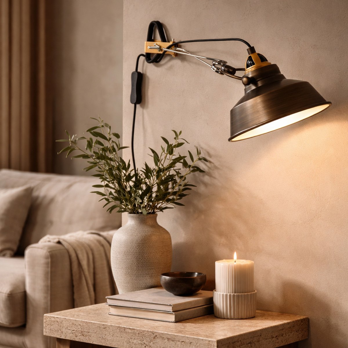 Applique murale Nove bronze