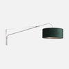 Applique murale abat-jour vert velours, grand bras déporté acier Ø 50 cm | Verel