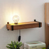 Applique murale Sverina en bois, marron et noir, hauteur 10 cm