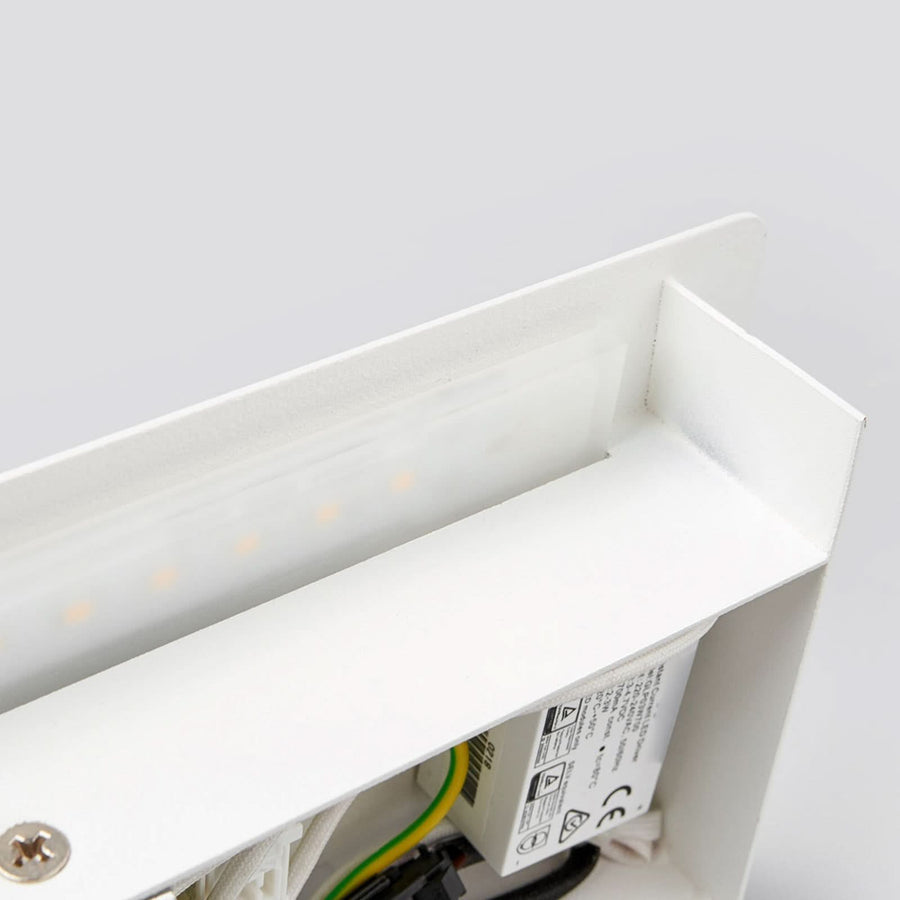 Applique murale LED Elske en métal, blanc et chromé, 2 lumières, hauteur 12 cm