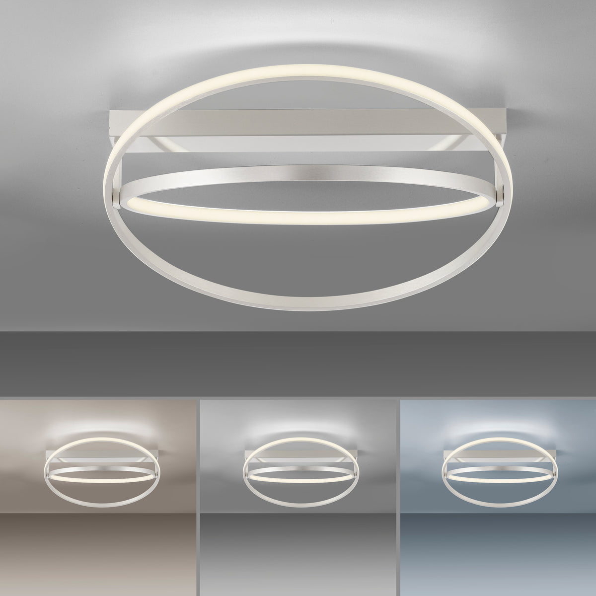 Vue de face et trois petites images montrant les températures de couleur.