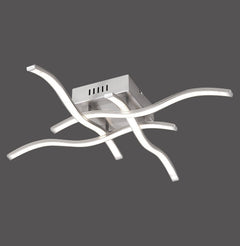 Plafonnier Wave acier, L 55 cm
