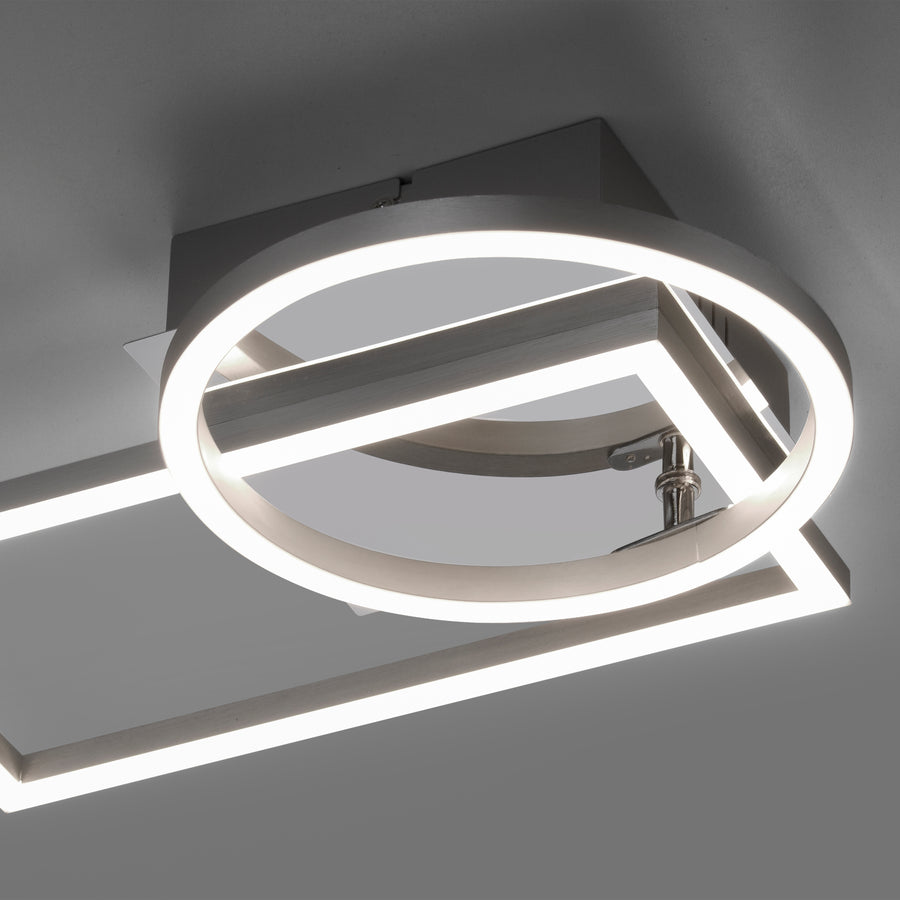 Plafonnier Iven acier, L 26 cm