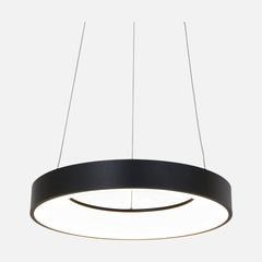 Lustre anneau LED noir dimmable, Ø48 cm salon | Ringlede