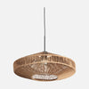 Suspension corde naturelle soucoupe Ø 40 cm, abat-jour tressé | Ropéa