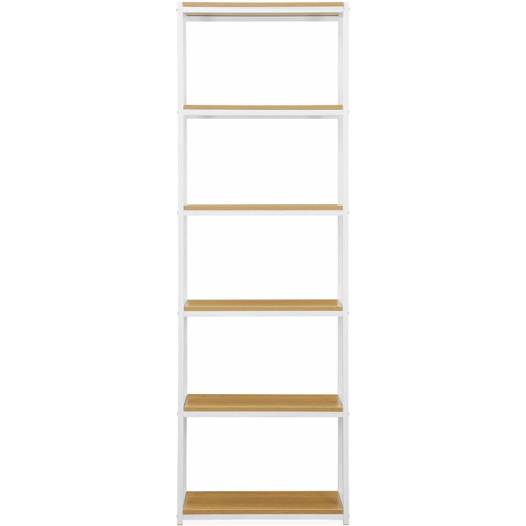 Alice'S Home - Étagère En Métal Blanc Et Décor Bois - Loft - Bibliothèque 6 Niveaux. 60X30X180Cm | Designix - Amazon    - https://designix.fr/