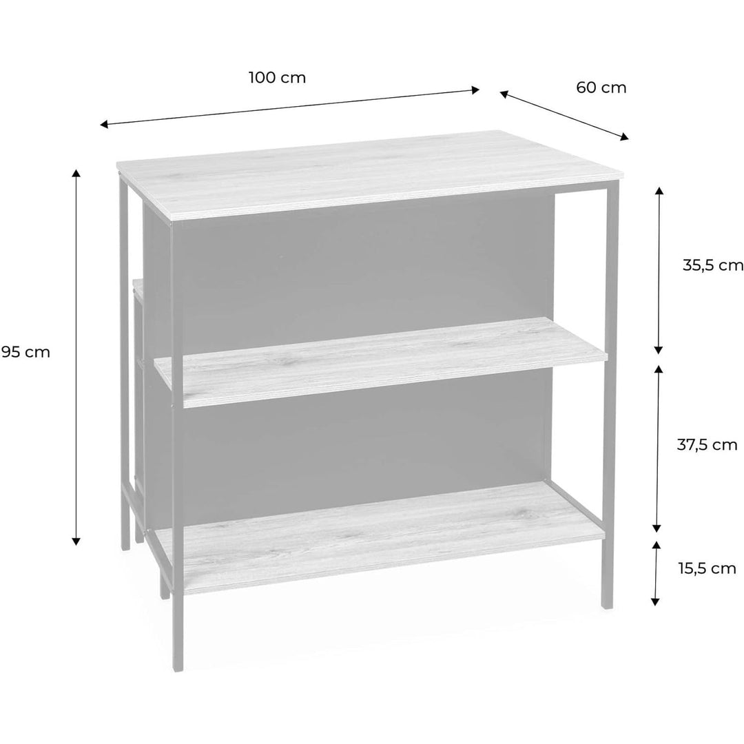 Alice'S Home - Table Haute Deux Tabourets Et Deux Étagères Décor Bois Et Métal. Loft. L 100 X P 60 X H 95Cm | Designix - Amazon    - https://designix.fr/