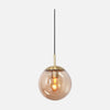 Suspension ambre en verre soufflé et laiton, globe Ø 30 cm | Bollique 3498ME