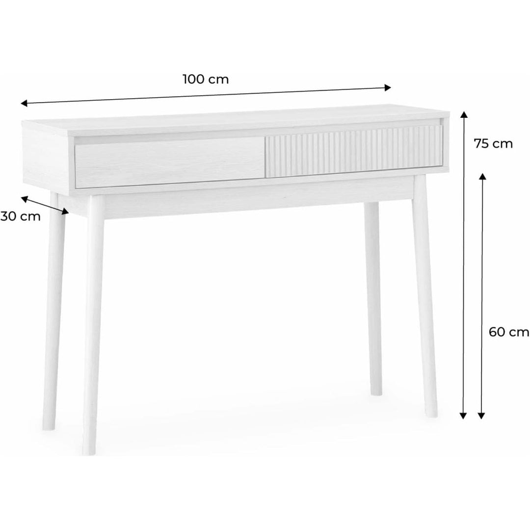 Alice'S Home - Console Décor Bois 2 Tiroirs - Linear | Designix - Amazon    - https://designix.fr/