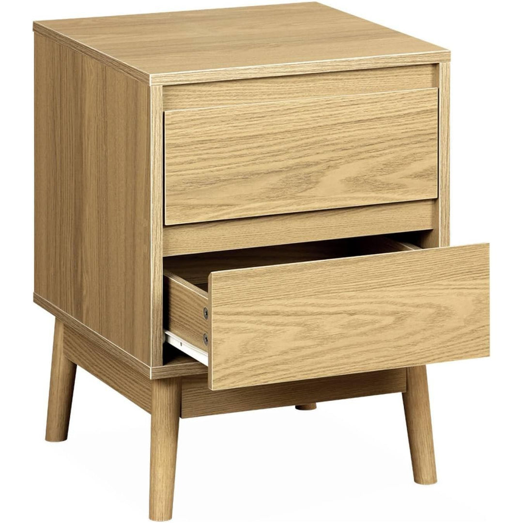 Alice'S Home - Lot De 2 Tables De Chevet Décor Bois. Deux Tiroirs | Designix - Amazon    - https://designix.fr/