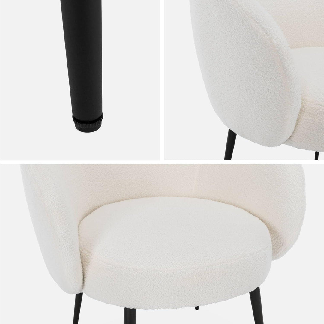 Alice'S Home - Fauteuil Cosy Rond En Bouclette Crème. Hima. L 74 X P 72 X H 80.5Cm | Designix -     - https://designix.fr/