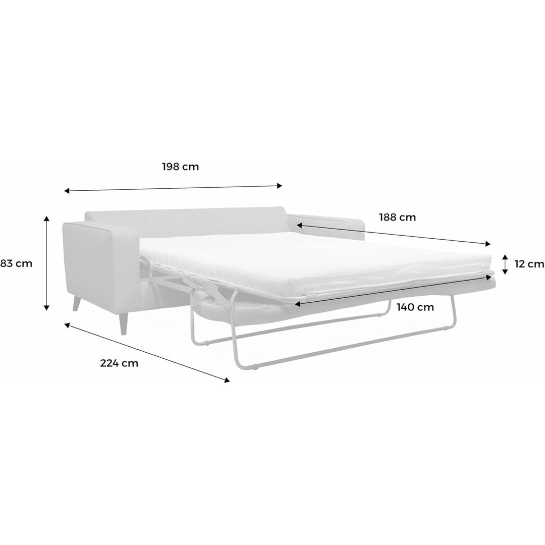 Alice'S Home - Canapé Lit 3 Places Gris Clair Avec Matelas 12Cm D'Épaisseur. Fabriqué En France | Designix -     - https://designix.fr/