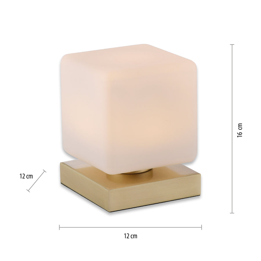Lampe à poser Dadoa laiton mat, verre