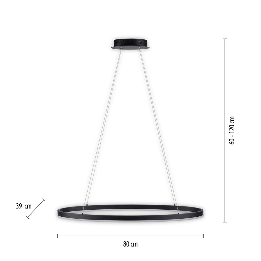 Suspension Titus anthracite, L 39 cm