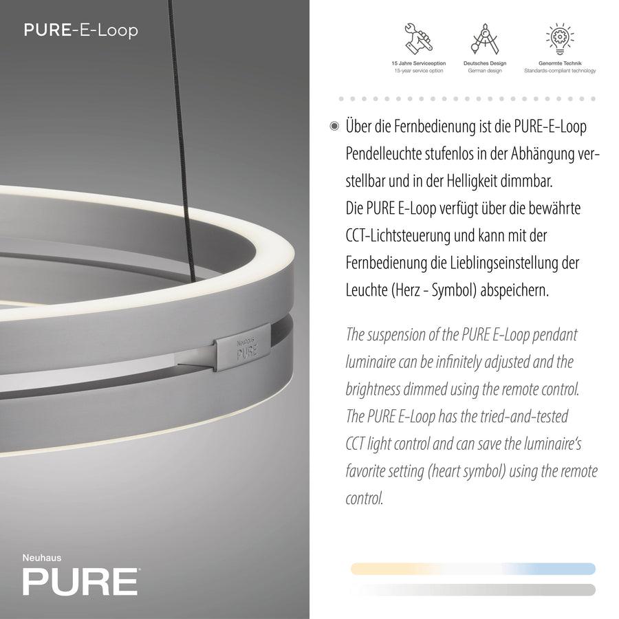 Gros plan sur la finition aluminium et la bande lumineuse du luminaire