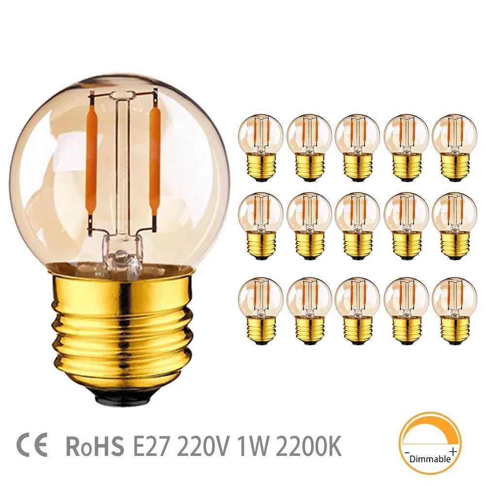 15 ampoules LED vintage Rondes E27 Blanc Chaud | Designix -     - https://designix.fr/