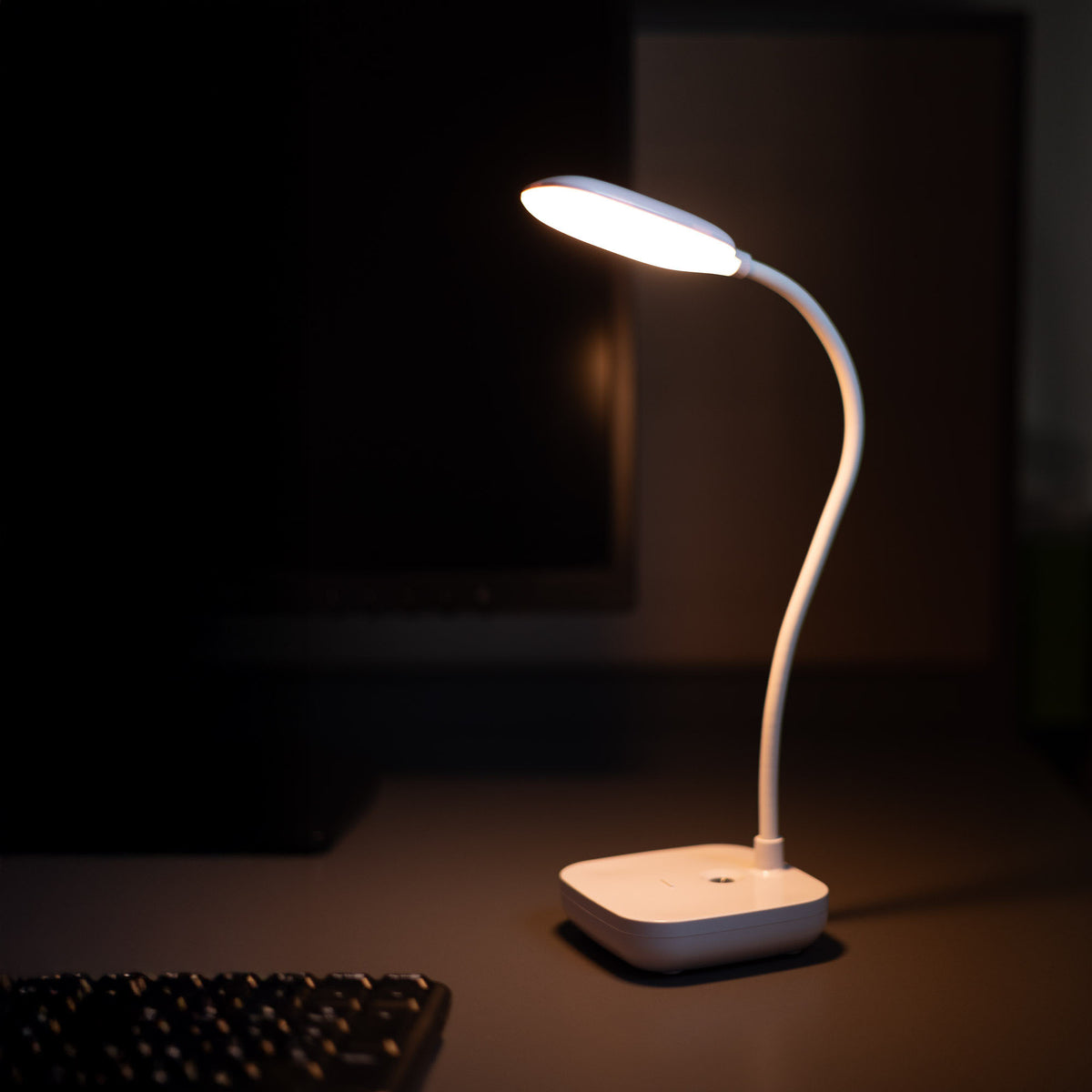 Lampe de bureau blanche, L 9 cm