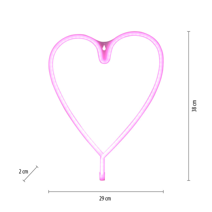 Applique murale Neon-Herz rose
