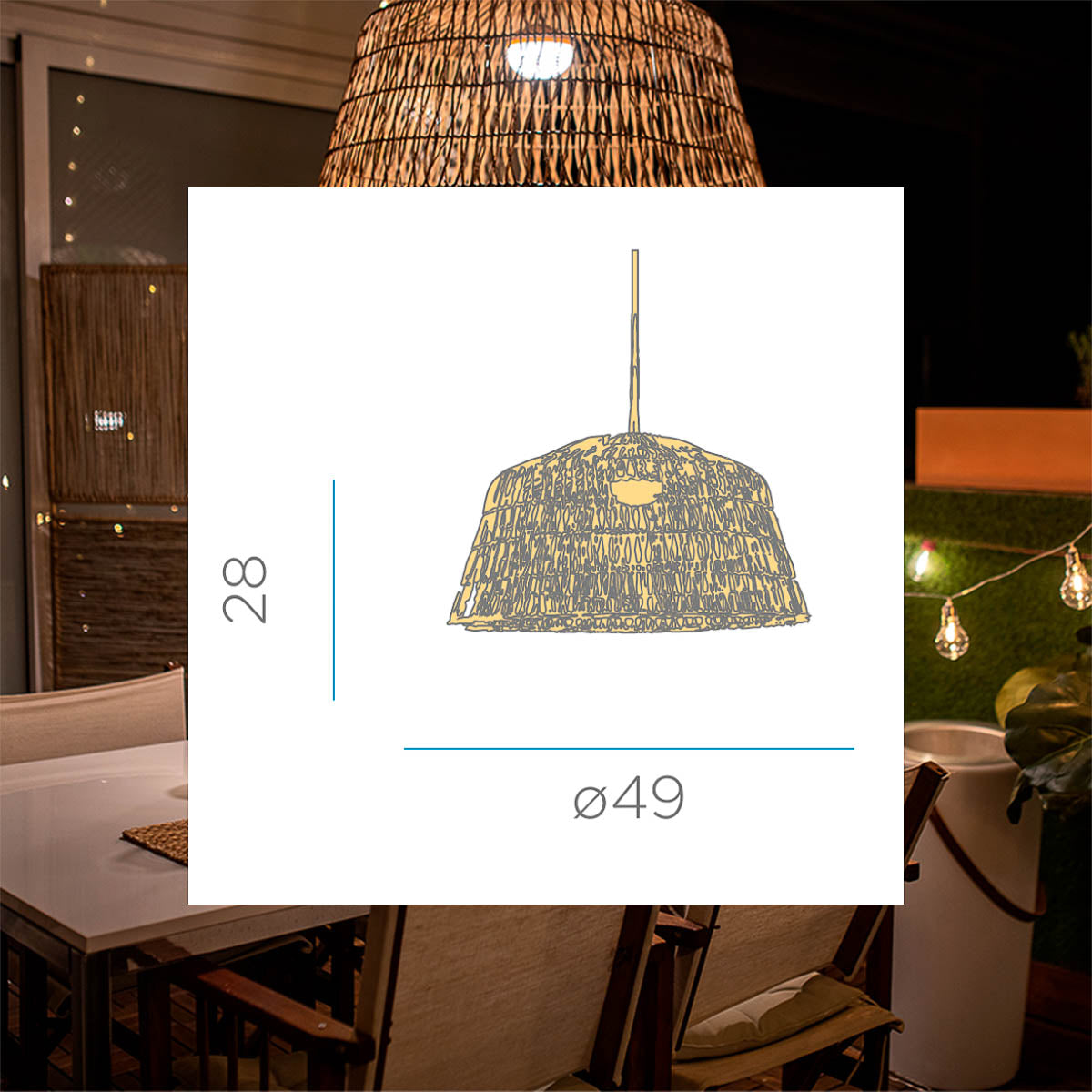 Suspension Amalfi 50 Hang en fibres naturelles