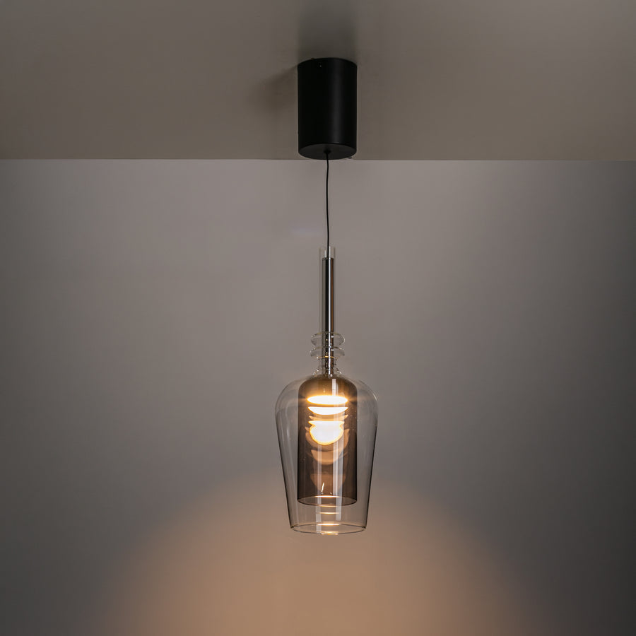 Suspension Tagna noire et fumée, verre