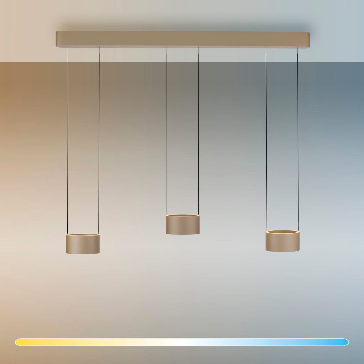 Rendu de la lumière variable, dégradé du blanc chaud au blanc froid