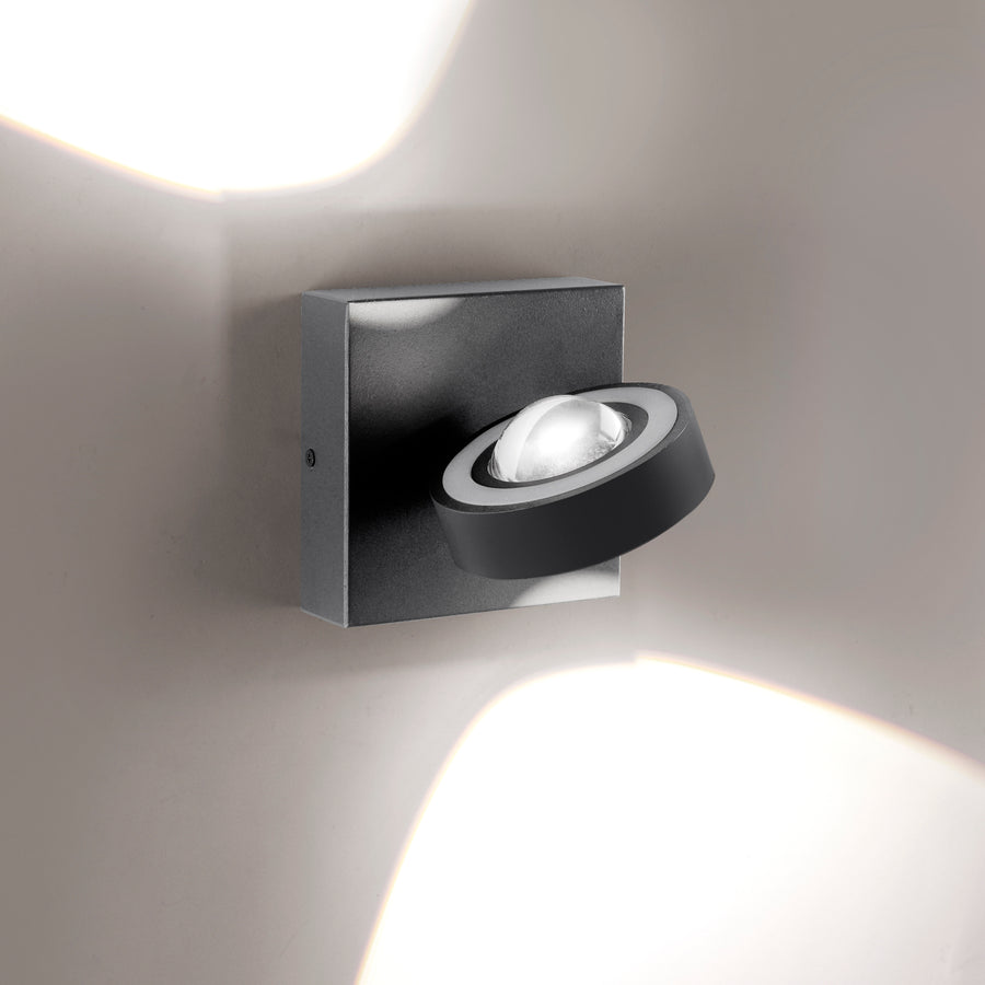 Applique murale Q-Mia anthracite, verre