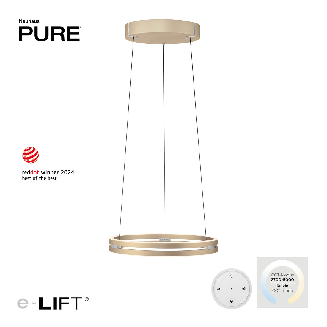 Suspension luminaire | E-Loop Laiton mat