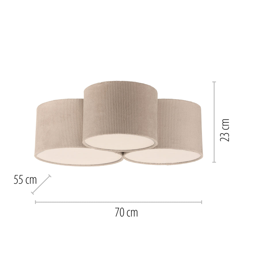 Plafonnier Green Duro 3 lumières beige
