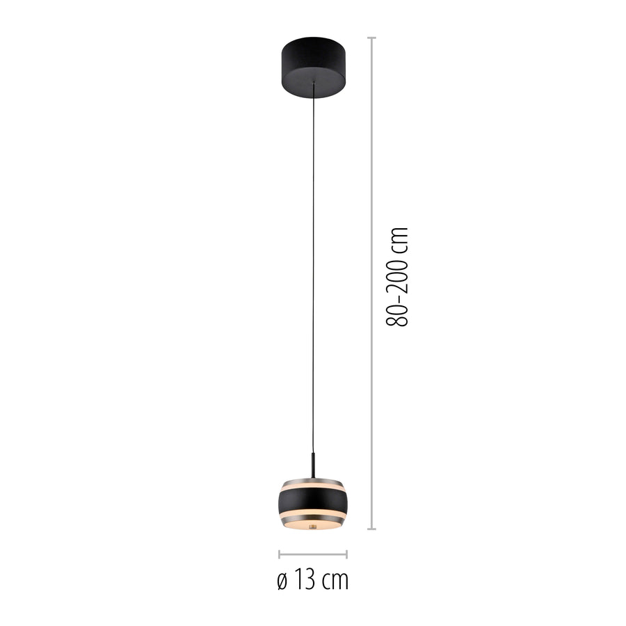 Suspension Pure Falling Rings noire, P 13 cm