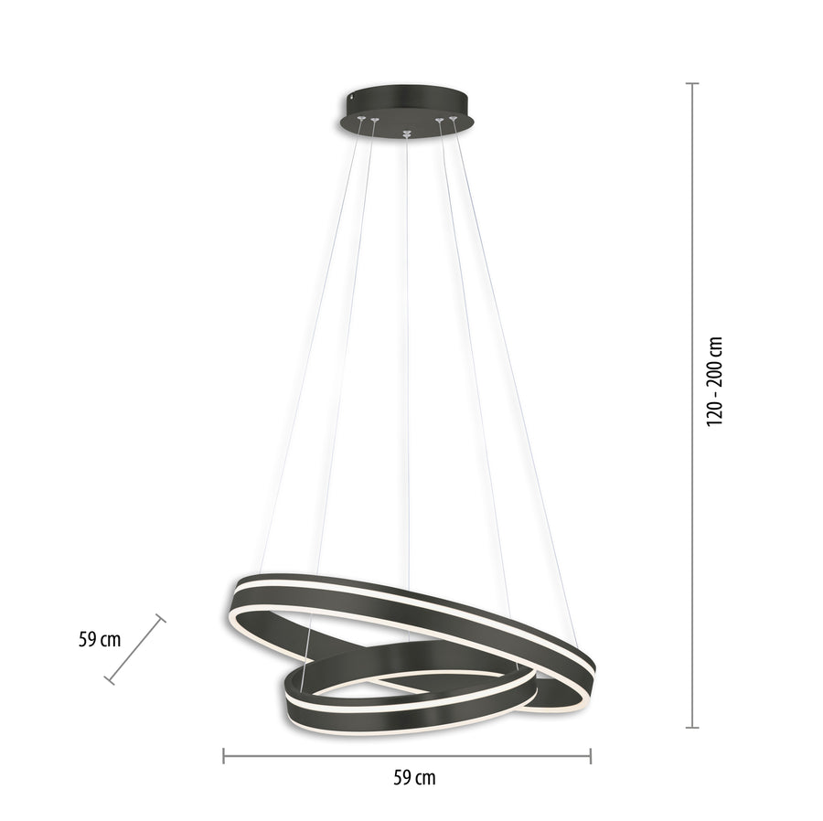 Suspension Q-Vito anthracite, L 59 cm (8420-13)