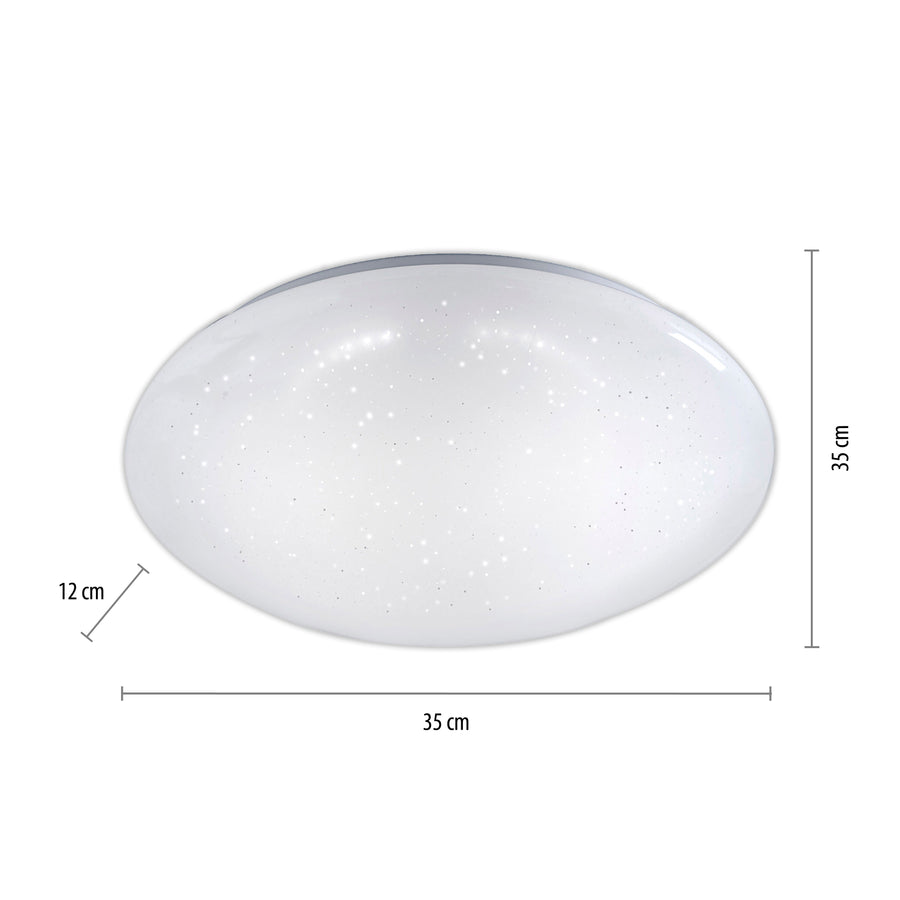 Plafonnier Skyler blanc, L 35 cm